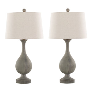 Cipolla Poly 2-Piece Farmhouse Polyresin Table Lamp Set