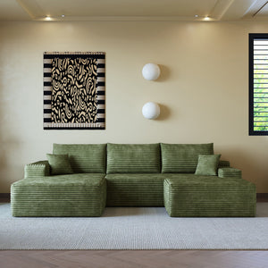 107" Cloud Sectional Sofa with Ottoman