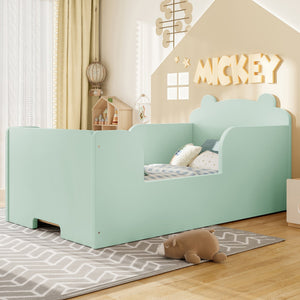 Toddler Floor Bed Frame, Bear Shape Cot Bed for Boys and Girls Ages 3-6