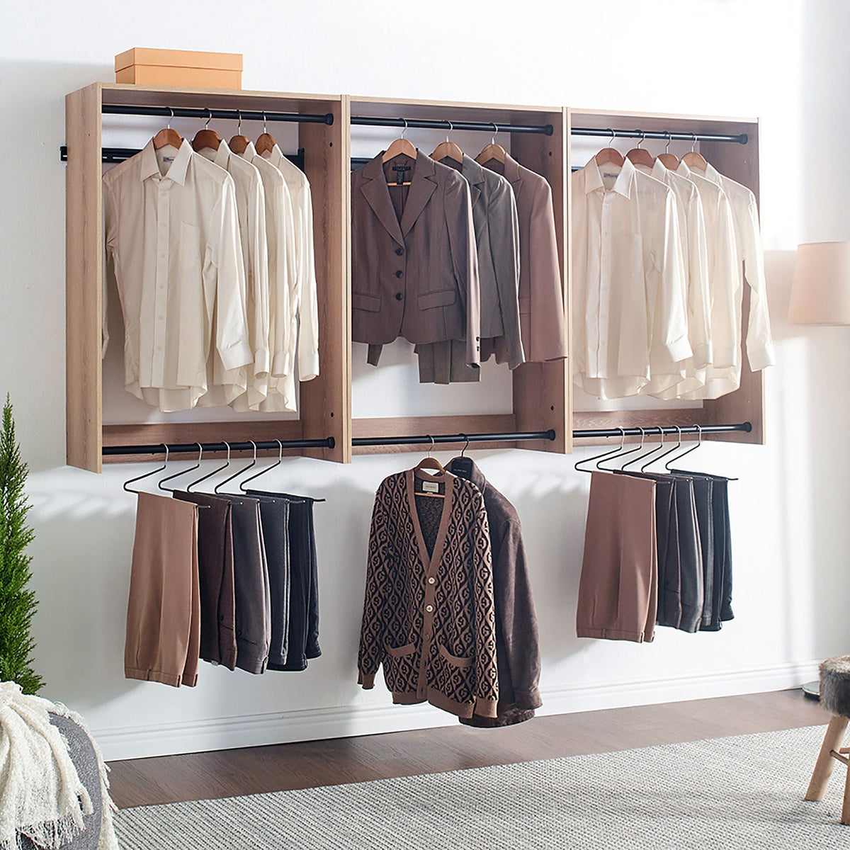 Devi - Wall Mounted Wood Closet System
