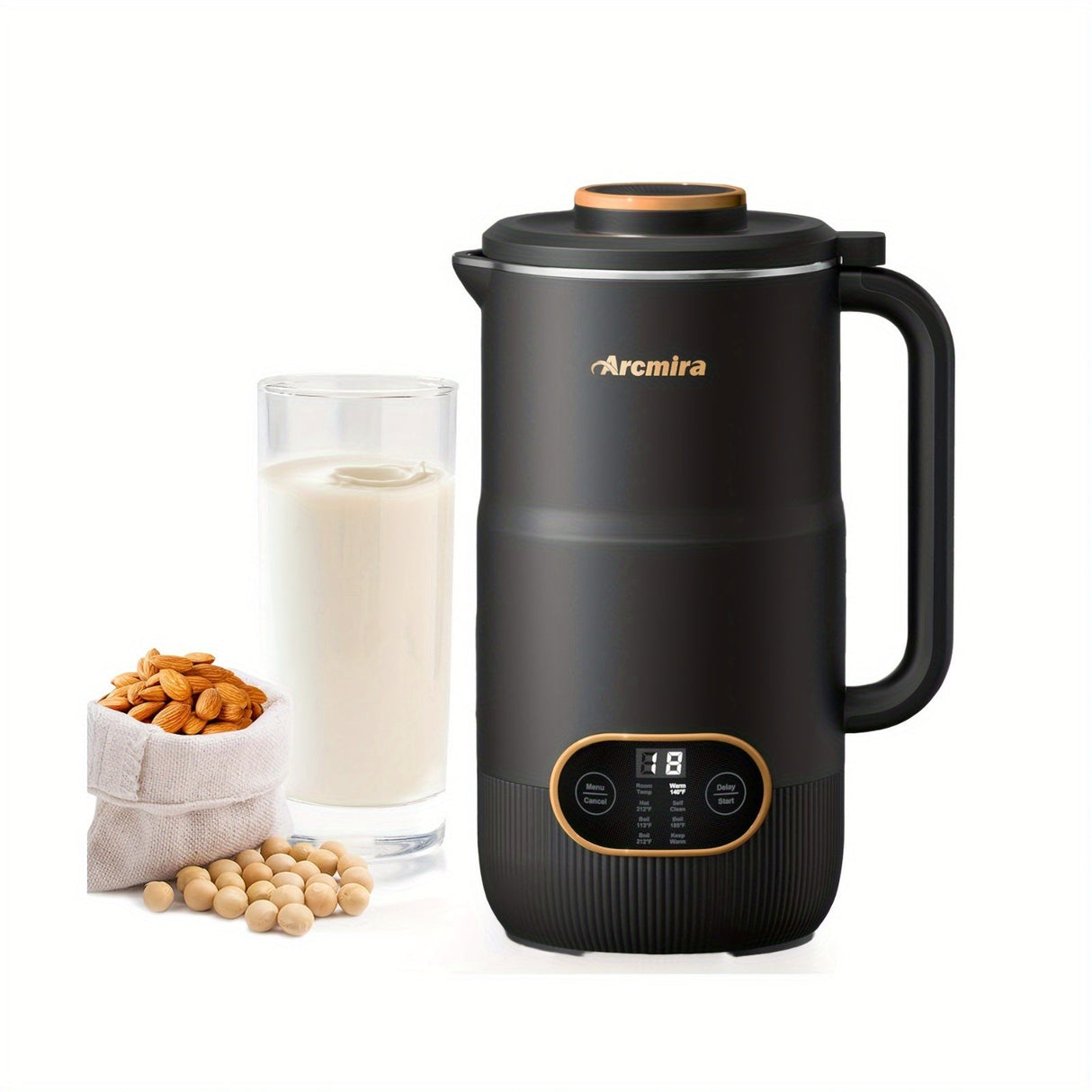 8-in-1 Nut Milk Maker Machine – 35oz Soy, Almond, Oat, Plant-Based Milk Maker
