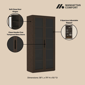 Rivington - Bookcase Cabinet With Glass Doors