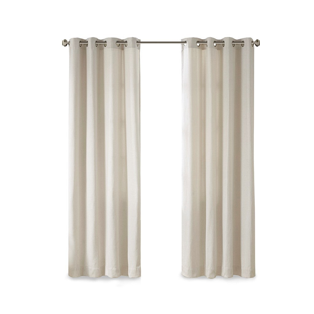 Plaid rod pocket and back tab curtain panel with fleece lining