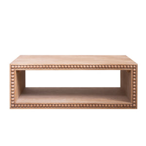 Beaded Edge Coffee Table With Open Storage Shelf