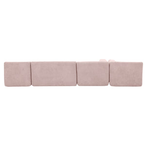 Upholstered Sofa Free Combined Sofa Couch With 2 Chaise Lounge And Five Back Pillows For Living Room