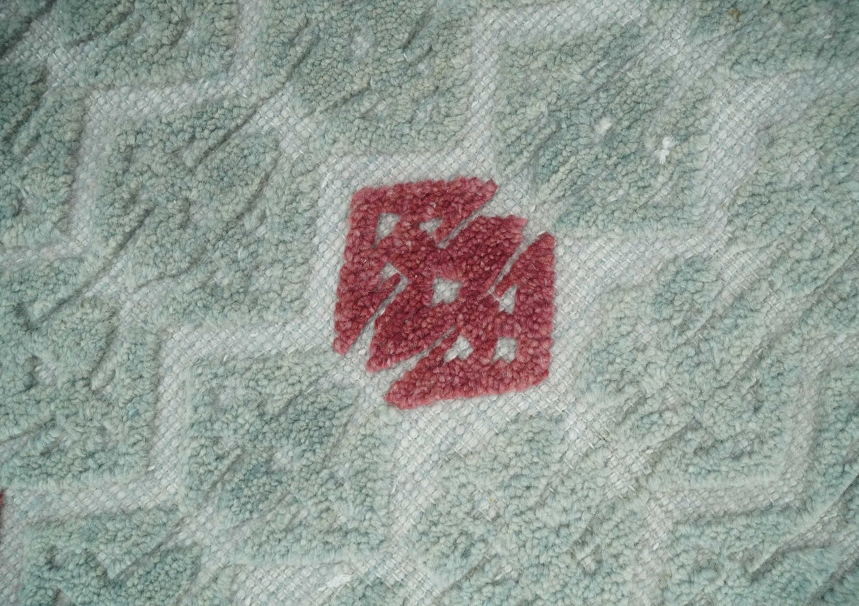 7x10 Hand Knotted Gray, Red and Blue Traditional  Wool Rug