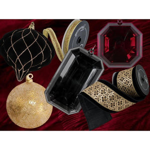 8" Acrylic Rectangle Jewel Ornament: Black