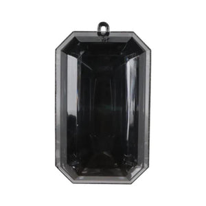 8" Acrylic Rectangle Jewel Ornament: Black