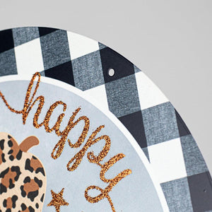 8" Metal Sign: Happy Halloween Pumpkins