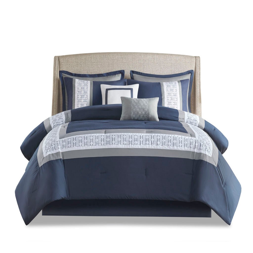 8 piece queen embroidered comforter set - Tuesday Morning - Quilts & Comforters