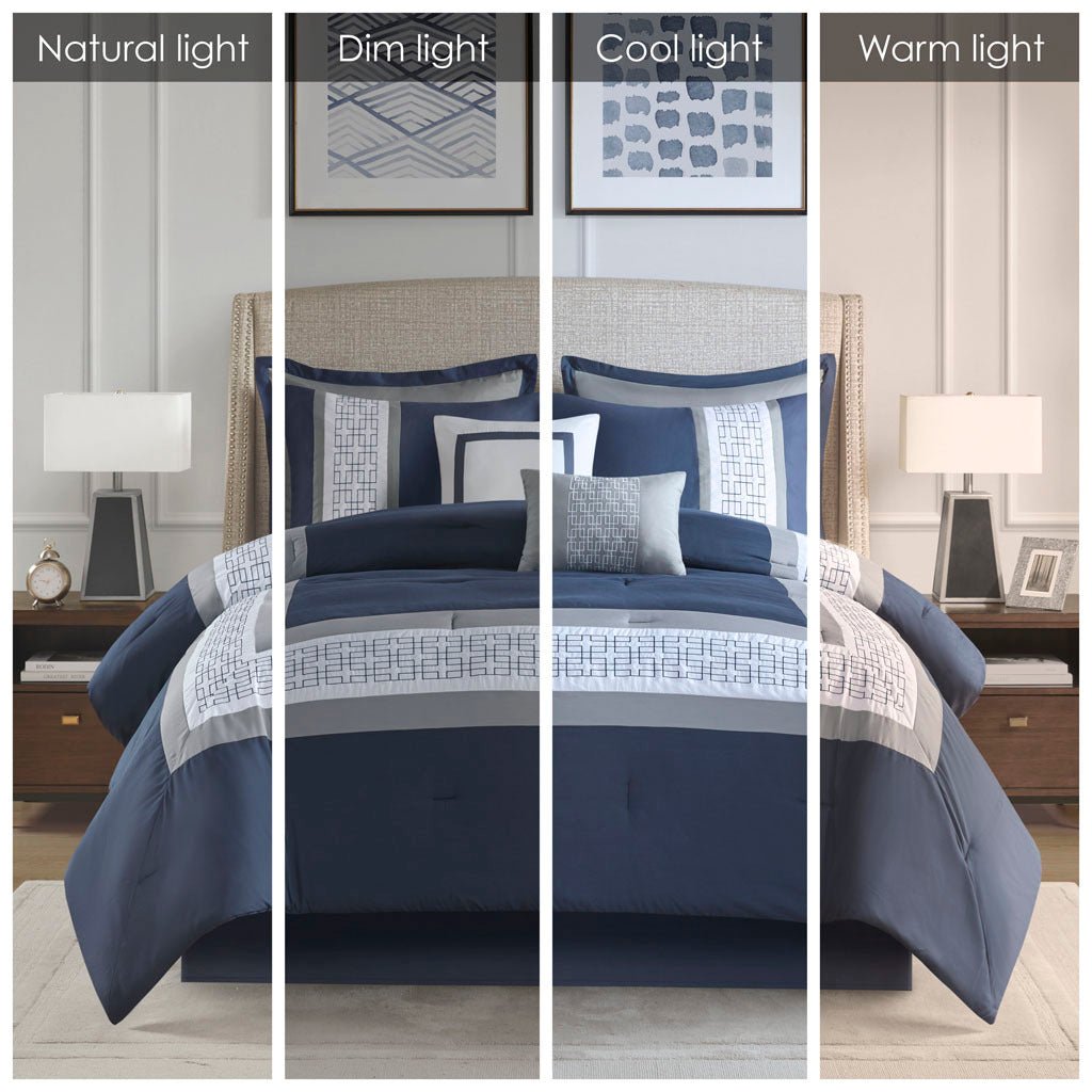 8 piece queen embroidered comforter set - Tuesday Morning - Quilts & Comforters
