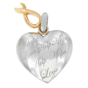 10K Yellow Gold Over Silver Heart Pendant Necklace