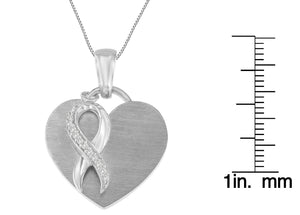 .925 Sterling Silver 1/10 cttw Diamond Heart Pendant Necklace (H-I, I1-I2)