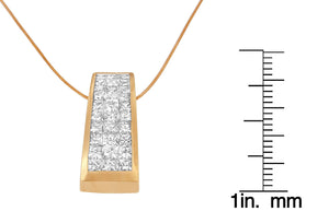 14K Yellow Gold Princess-Cut Diamond Pillar Pendant Necklace (1 5/8 cttw, H-I Color, SI1-SI2 Clarity)