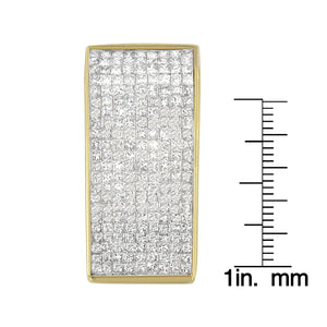 14K Yellow Gold Princess Cut Diamond Block Pendant Necklace (2 5/8 cttw, H-I Color, SI2-I1 Clarity)