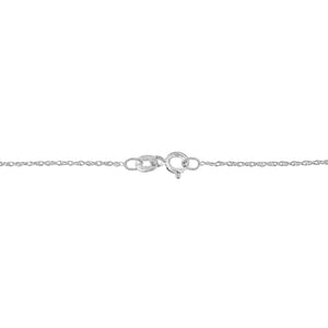 .925 Sterling Silver 1/10 Cttw Diamond Miracle-Set 2 Stone 'Together Forever' Open Circle 18" Box Chain Pendant Necklace (I-J Color, I2-I3 Clarity)