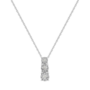 .925 Sterling Silver Diamond Accented Three Circle Frame 18" Pendant Necklace (I-J Color, I2-I3 Clarity)