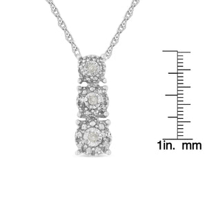 .925 Sterling Silver Diamond Accented Three Circle Frame 18" Pendant Necklace (I-J Color, I2-I3 Clarity)