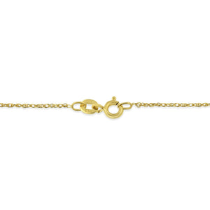 10K Yellow Gold over .925 Sterling Silver Diamond Accented Heart Angel Wing Key to Heaven 18" Rope Chain Pendant Necklace (H-I Color, I2-I3 Clarity)