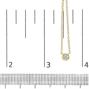 10K Gold Round Brilliant-Cut Diamond Modern Bezel-Set Solitaire 16"-18" Pendant Necklace (H-I Color, SI2-I1 Clarity)