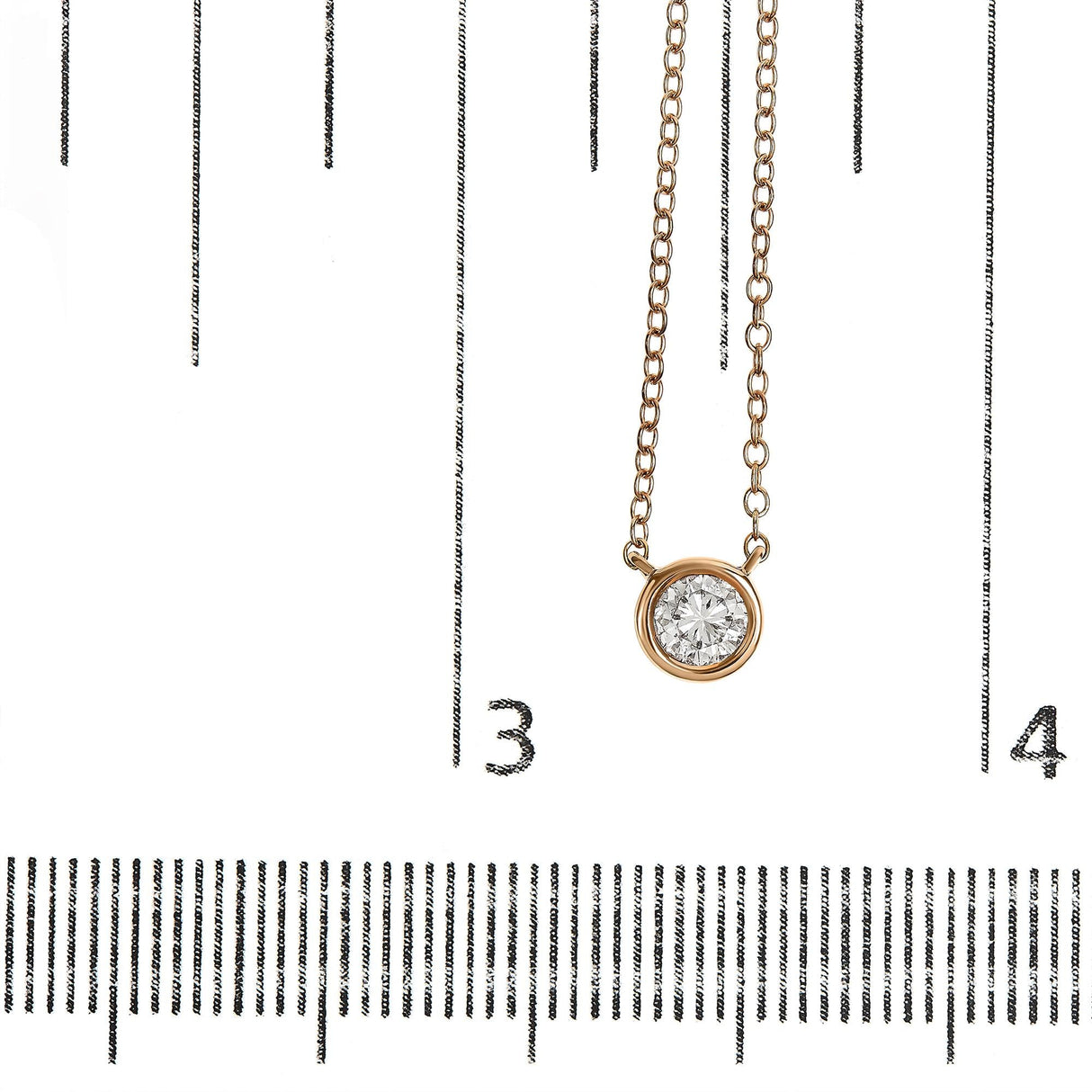 10K Gold Round Brilliant-Cut Diamond Modern Bezel-Set Solitaire 16"-18" Pendant Necklace (H-I Color, SI2-I1 Clarity)