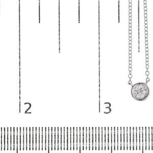10K White Gold 3/10 Carat Round Brilliant-Cut Diamond Modern Bezel-Set Solitaire 16"-18" Pendant Necklace (H-I Color, SI2-I1 Clarity)