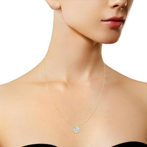 10K Gold Round Brilliant-Cut Diamond Modern Bezel-Set Solitaire Pendant Necklace (J-K Color, I2-I3 Clarity) - 16" with 2" Extender
