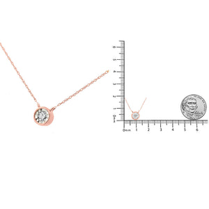 10K Gold Round Brilliant-Cut Diamond Modern Bezel-Set Solitaire Pendant Necklace (J-K Color, I2-I3 Clarity) - 16" with 2" Extender