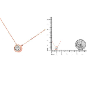 10K Gold Round Brilliant-Cut Diamond Modern Bezel-Set Solitaire Pendant Necklace (J-K Color, I2-I3 Clarity) - 16" with 2" Extender