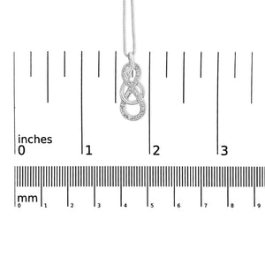 925 Sterling Silver Diamond Accent Interlocking Infinity Pendant Necklace (H-I Color, I2-I3 Clarity) - 18" Inches