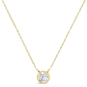 .925 Sterling Silver Round-Cut Diamond Bezel 18" Pendant Necklace (J-K Color, I1-I2 Clarity)