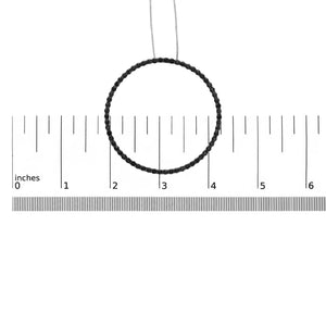 .925 Sterling Silver Black Diamond Open Hoop Circle 18" Pendant Necklace (Black Color, I2-I3 Clarity)