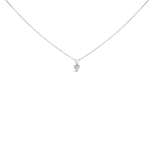 14K White Gold 3/8 Cttw Heart-Shaped Diamond Classic Solitaire 18" Pendant Necklace (H-I Color, VS2-SI1 Clarity)