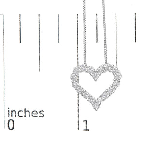 14K White Gold 1.0 Cttw Lab Grown Diamond Open Heart 18" Pendant Necklace (F-G Color, VS1-VS2 Clarity)