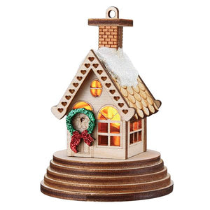 Illuminated Elf Cottage Christmas Ornament
