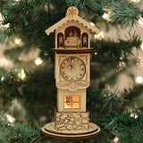 Ginger Clock Tower Ornament with Light-Up Feature