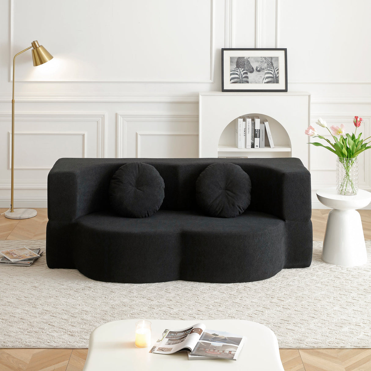2-in-1 Folding Sofa Bed with Pillow