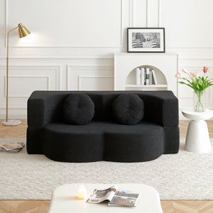 2-in-1 Folding Sofa Bed with Pillow
