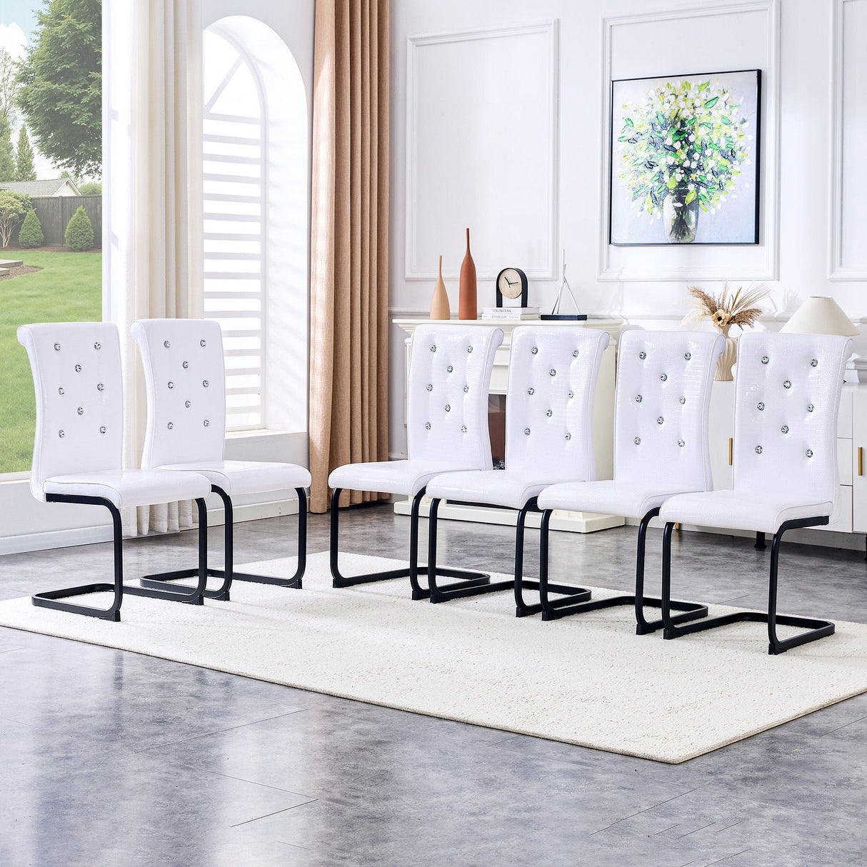 Alligator Skin Upholstered Dining Chairs