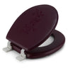 Embroidered Padded Soft Round Toilet Seat With Easy Clean & Change Hinge