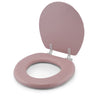Embroidered Padded Soft Round Toilet Seat With Easy Clean & Change Hinge