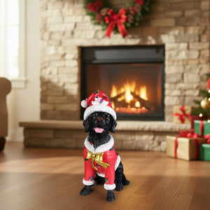 Festive Labrador Christmas Statue