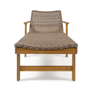 Hampton Outdoor Chaise Lounge With Adjustable Backrest - Natural