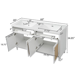 Bathroom Vanity With Double Sink, Large Storage Space