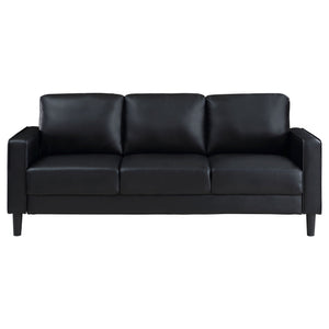 Ruth - 2 Piece Track Arm Sofa Set With Cushions - Black