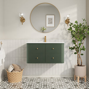 36" Wall Mounted & Floating Single Vanity