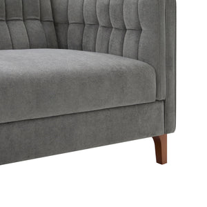Modern 3 Seater Sofa, Upholstered Couch With Curved Armrests