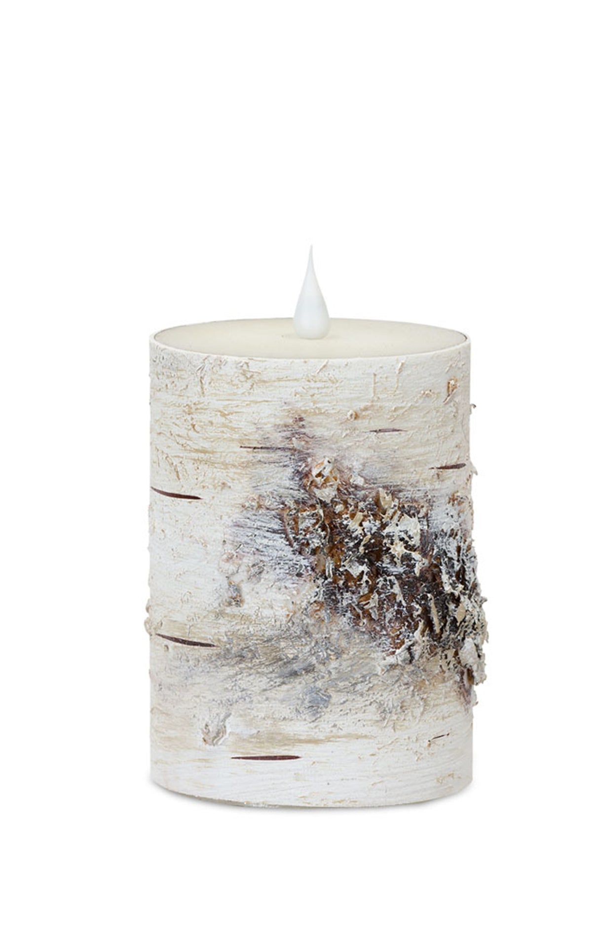 Led birch designer candle with remote (set of 2)