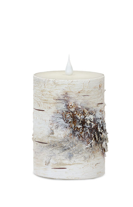 Led birch designer candle with remote (set of 2)