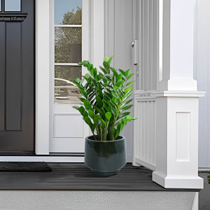 Ceramic Flowerpot Planter For Patio, Garden, Windowsill (Set of 3) - Antique Green